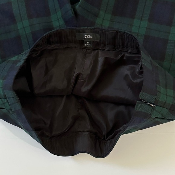 J. Crew Wool Blend Navy Black Green Ankle Length Pants Lined Side Zip Flat Front - Picture 7 of 10
